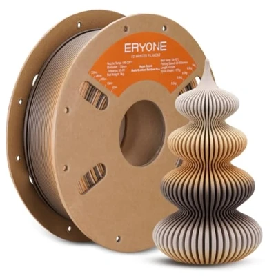 Afbeelding van ERYONE Matte Gradient Multicolor Filament 1.75mm, 3D Printer PLA, +/ 0.03mm, 1kg(2.2lbs)/Spool, Coffee