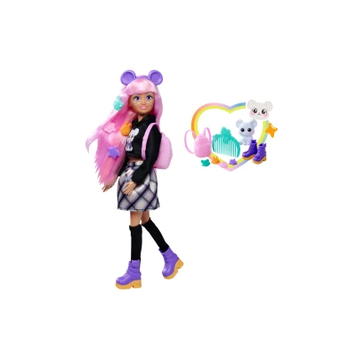 Afbeelding van Simba 105953976 Kawaii Hi aankleedpop Cora (26 cm) beweegbare modepop om te stylen, pop met lang haar, muis en accessoires, speelgoed voor kinderen vanaf 4 jaar