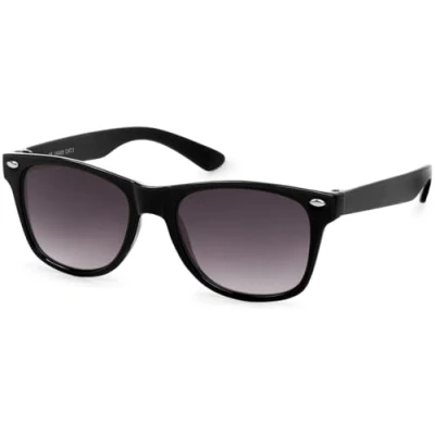 Afbeelding van styleBREAKER Kids Nerd Zonnebril met kunststof montuur en polycarbonaat lenzen, klassiek retrodesign 09020056, kleur:brilmontuur wit/glas grijs verloop