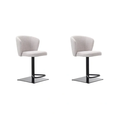 Afbeelding van Label51 Wave barkruk verstelbaar 82 107cm Stof naturel