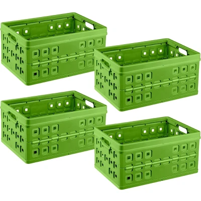 Afbeelding van Square vouwkrat 46L groen Set van 4
