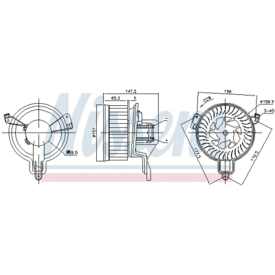 Afbeelding van Nissens Kachelventilatormotor /wiel 87259