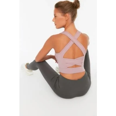 Afbeelding van Trendyol Gedroogde rozen ondersteunend/sculpterend rugdetail Sportbeha met vierkante kraag TWOSS22SS0040