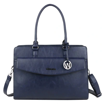 Afbeelding van Handtas schoudertas schooltas VALENTINA donker blauw