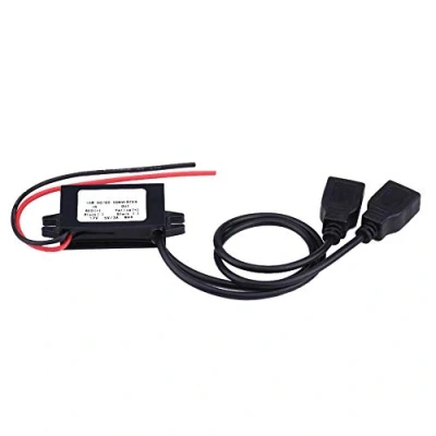 Afbeelding van USB oplaadadapter, 3 A DC 12 V naar 5 V, dubbele laadadapter convertermodule, voor auto, motorfiets, telefoon opladen