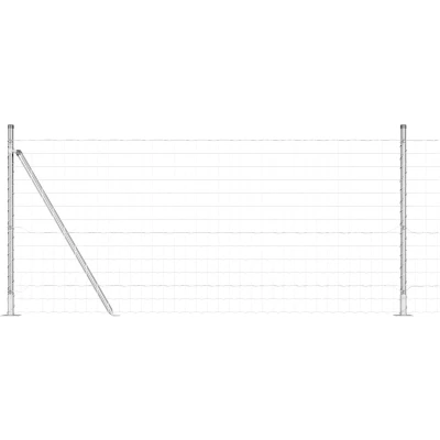 Afbeelding van vidaXL Euro Schutting met 7 Flenspalen 1x10 m Gegalfaniseerd Staal