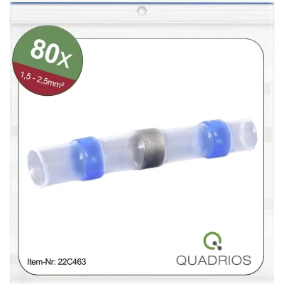 Afbeelding van Quadrios 22C463 Stootverbinder Met krimpkous 1.5 mm² 2.5 Volledig geïsoleerd Blauw 1 set(s)