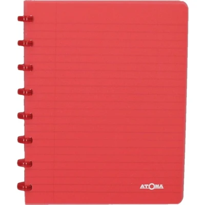 Afbeelding van Atoma Trendy schrift, ft A5, 144 bladzijden, commercieel geruit, transparant rood schrift