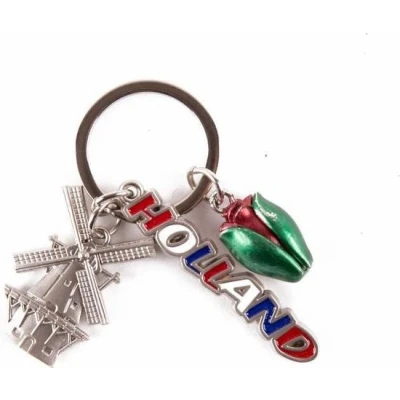 Afbeelding van Sleutelhanger Bedels Molen Tulp Letters Holland Zilver Souvenir