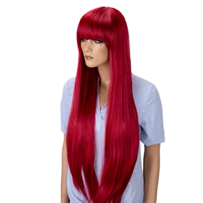 Afbeelding van CAISHA Pruik Volumineus Lang Haar Cosplay Theatershow Glad Rood FZ502e