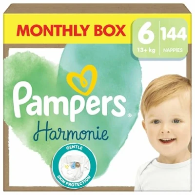 Afbeelding van Pampers Harmonie Maat 6 Maandbox 144 stuks 13+ KG
