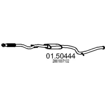 Afbeelding van MTS 01.50444 Middendemper 2330mm KIA: Picanto I (SA) 1.1, 1.0, 1.0 LPG, 1.1 LPG 2004 2011