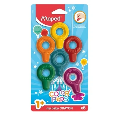 Afbeelding van Maped Ergonomische babywaskrijtjes Color&#039;PEPS 6 stuks speels en eenvoudige grip: ideaal voor de kleinsten