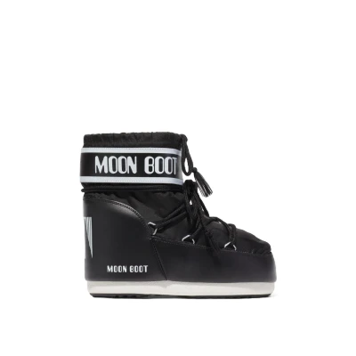 Afbeelding van Moon Boot ICON LOW Unisex Veterboots, Maat: 42 44, Black Imitatieleer/ textiel