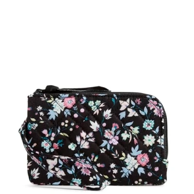 Afbeelding van Vera Bradley Dames katoenen portemonnee met dubbele ritssluiting en RFID bescherming, botanische ditsy, eenheidsmaat
