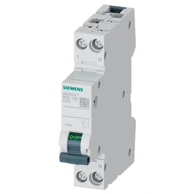 Afbeelding van Siemens circuit breaker 230v 6ka 1 n pole 1mw c25 5sl60257