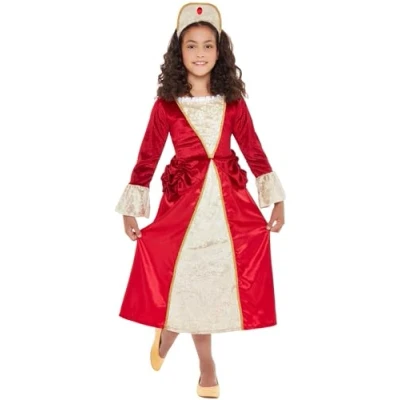 Afbeelding van Smiffy&#039;s Koning Prins &amp; Adel Kostuum Klassieke Kasteel Jonkvrouw Kind Meisje Rood Medium Carnavalskleding Verkleedkleding