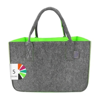 Afbeelding van LEVIATAN Filztasche Shopper Groß 30 Liter Einkaufstasche XXL Zusammenklappbar Einkaufskorb Kaminholztasche Kleiderkorb Spielzeugtasche Dunkelgrau/Schwarz, Kalk, XL, 1 stuk