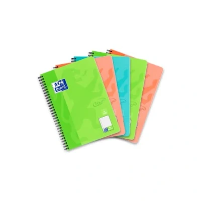 Afbeelding van Oxford Touch collegeblok B5 gelinieerd rand links, 80 vellen, gesorteerd, 5 stuks