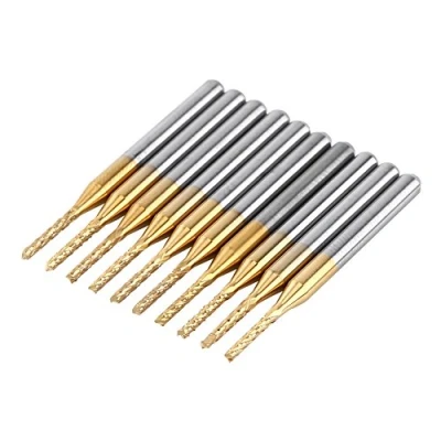 Afbeelding van Akozon 10 stks 1.5mm Snijrand End Mill CNC PCB Graveren Bit Tungsten Coating 1/8 &quot;Schacht Snijden Frezen Tool