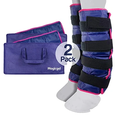 Afbeelding van Horse Ice Pack Cooling Leg Wraps voor Hock, Enkel, Knee, Benen, Laarzen en Hoeven. (Twin Boot, by Magic Gel)