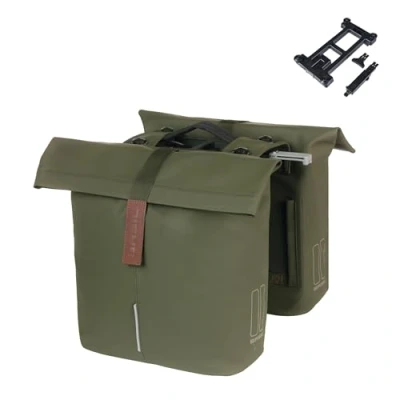 Afbeelding van Basil City dubbele fietstas MIK, 28 32L, moss green