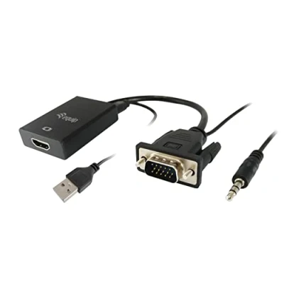 Afbeelding van Equip 119038 video kabel adapter 0,2 m VGA (D Sub) + 3.5mm DVI D USB Zwart