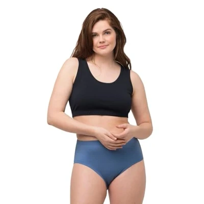 Afbeelding van Ulla Popken Dameskleding Plus Size Curvy Eco Katoen Stretch Vrije tijd BH 790724, marineblauw, 12 14