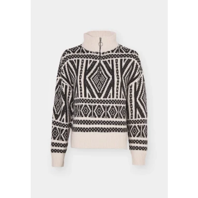 Afbeelding van ONLY Onlfelicia ZIP Trui, Dames, Maat: 3XL, Pumice stone/black