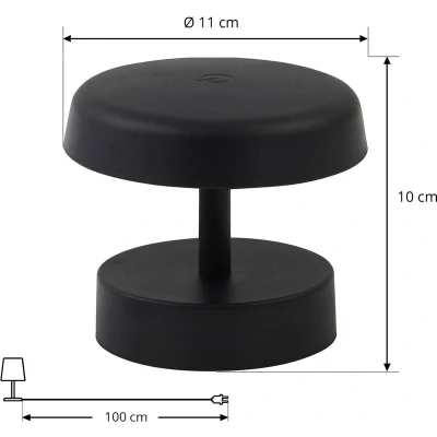 Afbeelding van Lindby Terraslampen met dimmer 1licht Kunststof (ABS), aluminium H: 10 cm zwart Inclusief lichtbron