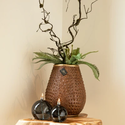 Afbeelding van Peri Living croco vaas bruin 25X25x30 cm