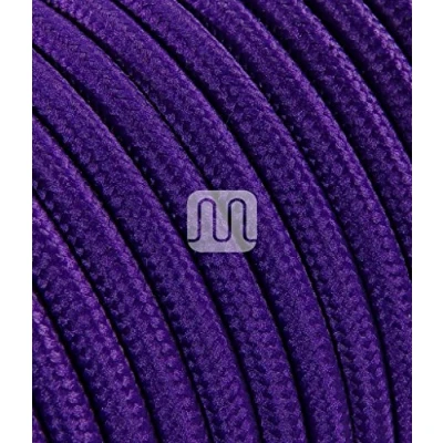 Afbeelding van Elektrische kabel gecoat in gekleurde stof. Made Italy! 3 meter 2x0, 75 Kleur: Paars