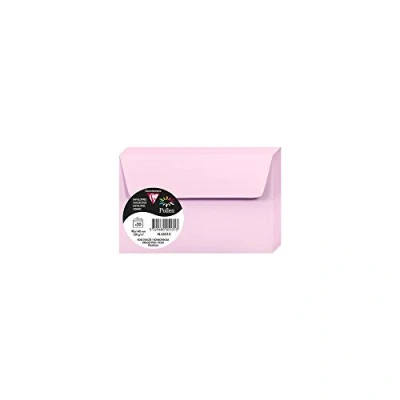 Afbeelding van Clairefontaine 5531C verpakking met 20 enveloppen, zelfklevend, formaat 9 x 14 cm, 120 g/m², kleur: roze, uitnodigingen voor evenementen en matchans serie pollen premium papier glad