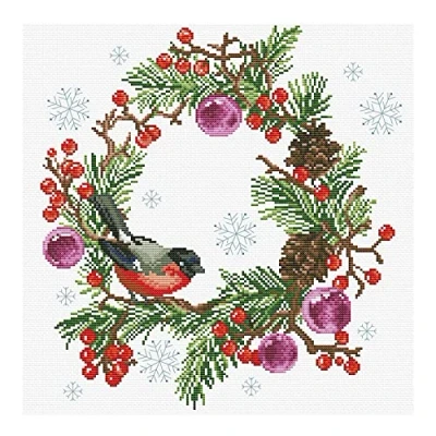 Afbeelding van Borduurpakket Winter Wreath voorbedrukt Needleart World