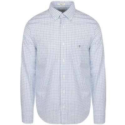 Afbeelding van Gant Casual Overhemd Poplin Ruit Blauw Maat XL Heren Overhemden