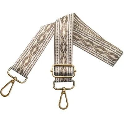 Afbeelding van Verstelbare schouderriem voor dames, draagriem, tassenriem om te wisselen, tasriem breed 3,8 cm met gouden karabijnhaak, schoudertas, handtassen, kaki, N23