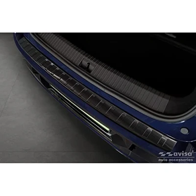 Afbeelding van Zwart RVS Achterbumperprotector compatibel met Renault Megane E Tech 2022 &#039;Ribs&#039;