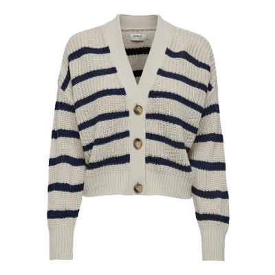 Afbeelding van ONLY Carolnice Stripe NOOS Vest, Dames, Maat: Medium, Pumice stone stripes navy blazer