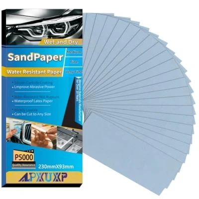 Afbeelding van ALPXUXP Schuurpapier Set,30 stuks 93 x 230mm Korrel P5000 Droog/nat voor Handschuren,voor Het Polijsten van Automobiel Metaal Kunststof Hout