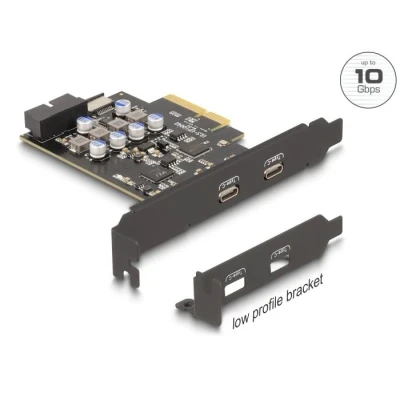 Afbeelding van Delock PCI Express x4 Karte zu 2 x extern USB Type C™ + 1 intern U