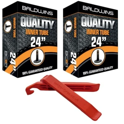 Afbeelding van PAAR 24&quot; Baldwins Cycle/Bike Binnenbanden x 1,75 tot 2,125 (geschikt voor elke 1,75, 1,85, 1,90, 1,95, 2,0, 2,10, 2,125) Schrader/Auto Type Valve (Pack van 2)