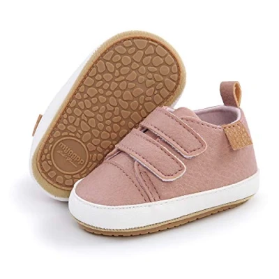 Afbeelding van BABSMULY Baby Jongens Meisjes Schoenen Antislip Rubberen Zool High Top PU Lederen Sneakers Eerste Wandelschoenen Peuter Wieg Pasgeboren Loafers Flats., PINK, 12 18 Months Infant
