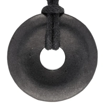 Afbeelding van Lebensquelle Plus Shungit donut Ø 30 mm edelsteen hanger, halfedelsteen, Schungit