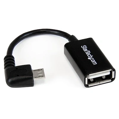 Afbeelding van StarTech.com 12 cm rechtshoekige micro USB naar OTG hostadapter M/F