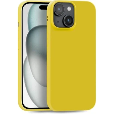 Afbeelding van MyGadget hoesje compatibel met Apple iPhone 15 Cover Ultradun TPU Zacht aanvoelend rubber en anti kras Flexibele siliconen Geel