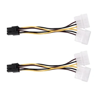 Afbeelding van TsoLay 2 x A 4 polige naar 6 PCI E Dual Molex IDE grafische kaart voedingsadapter