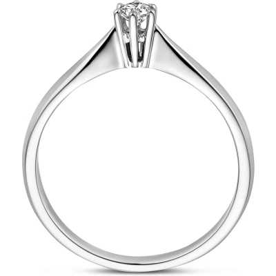 Afbeelding van Trendjuwelier huiscollectie Ring Diamant 0.10ct H SI Witgoud