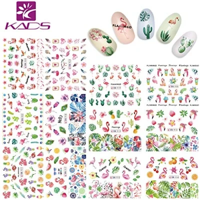 Afbeelding van KADS Nail Art Sticker Water Transfer Decals Flamingo bladeren bloem Fruit Stekelige peer (Flamingo)