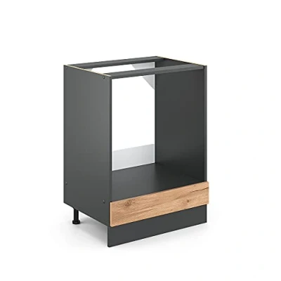 Afbeelding van Vicco Ovenombouwkast R Line, Krachtige eik goud/Antraciet, 60 cm zonder werkblad