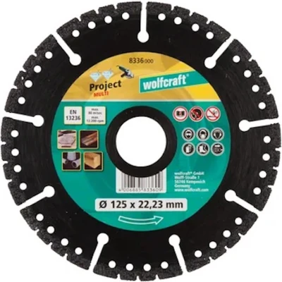Afbeelding van Wolfcraft diamanten doorslijpschijf Pro multi 125x22,2mm Voor Haakse slijper Hout, metaal, steen en kunststof